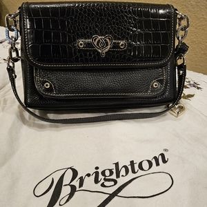 Brighton black leather mini bag